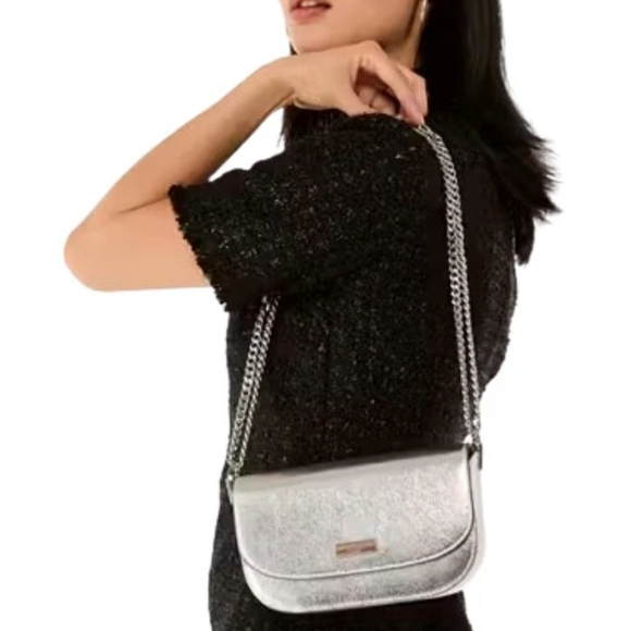 kate spade Handbags - Kate Spade Silver Shoulder Bag with Chain Strap